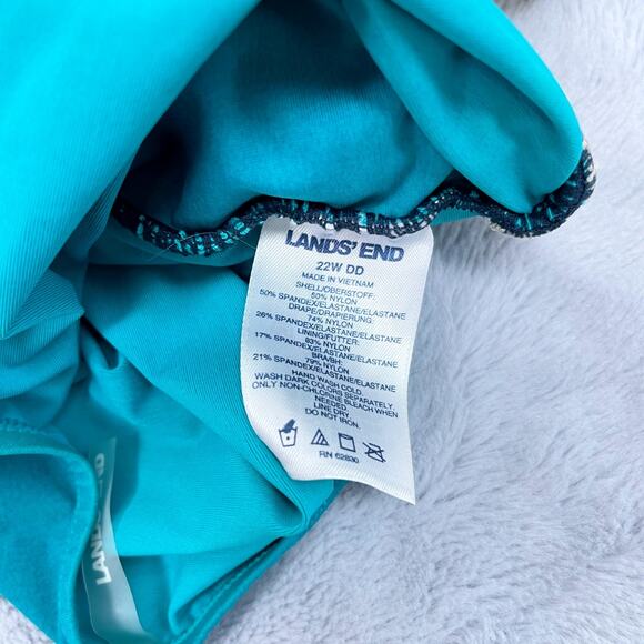 Lands End SlenderSuit Tummy Control Wrap One Piece Swimsuit Ombre Womens 22W DD - Picture 9 of 13